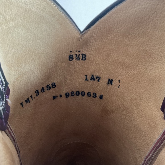 Vintage Larry Mahan Tall Purple Cowgirl Boots 8.5 B USA Made Lizard Teju - Picture 6 of 16